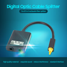 Divisore di cavo ottico digitale 1 in 2 uscite 12 cm nero