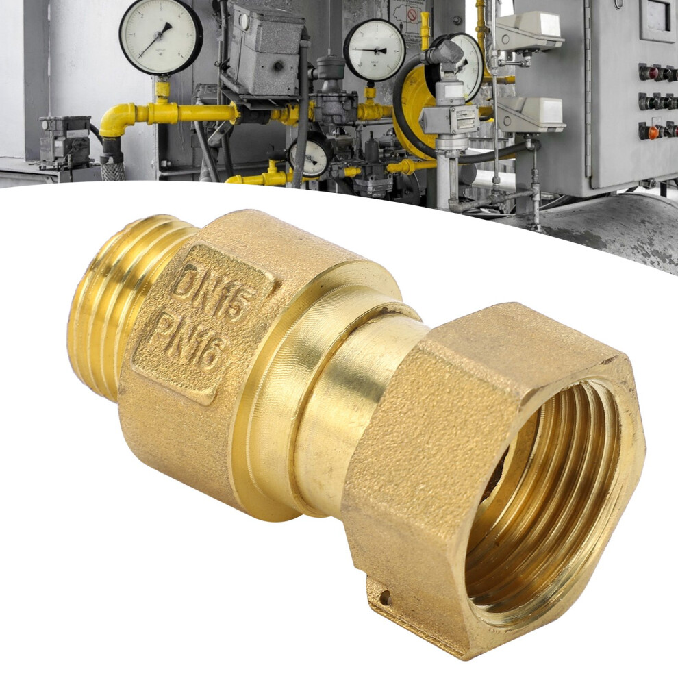 Check Valve Brass 1ÂWay Backflow Prevention Threaded Tool Low Speed Water Meter Dn15x20 5031322929576