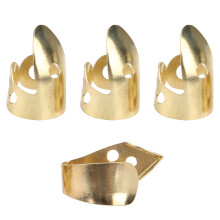 Plettri in metallo per dito indice, 3 pezzi + 1 pletro per pollice dorato