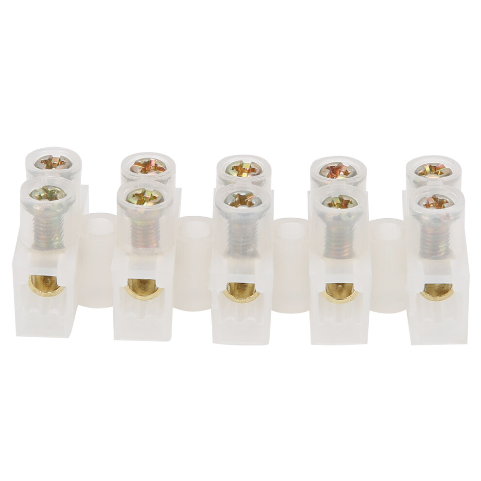 20Pcs Terminal Block Strip FlameRetardant ThroughType Wire Connector 10A Industrial Supplies(5in5out )-image-OPC-PHW2G7B-NEW