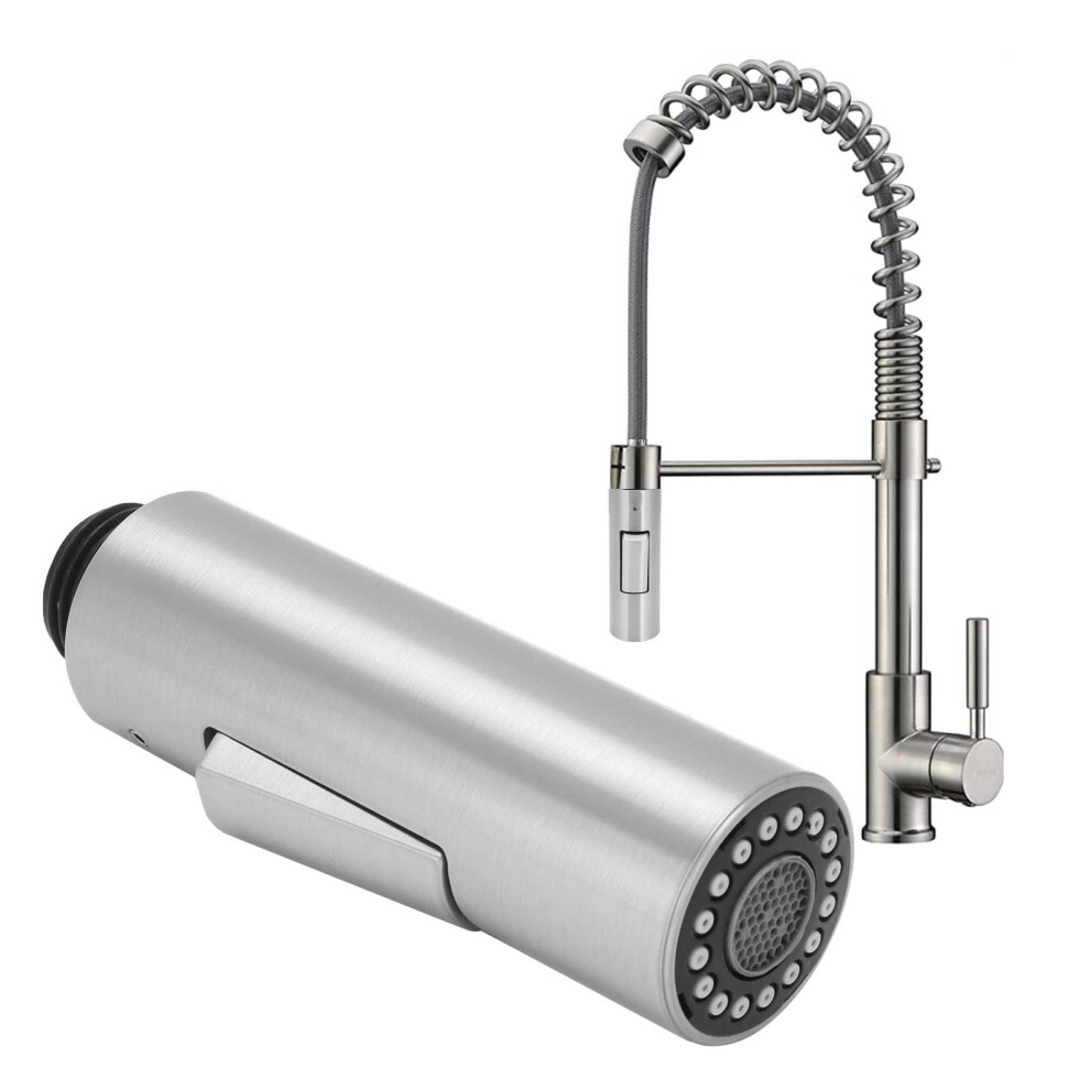 G1/2 Kitchen Tap Pull Out Spray Shower Head Replacement Plastic Nickel Brushed Faucet Accessory 7891322931409
