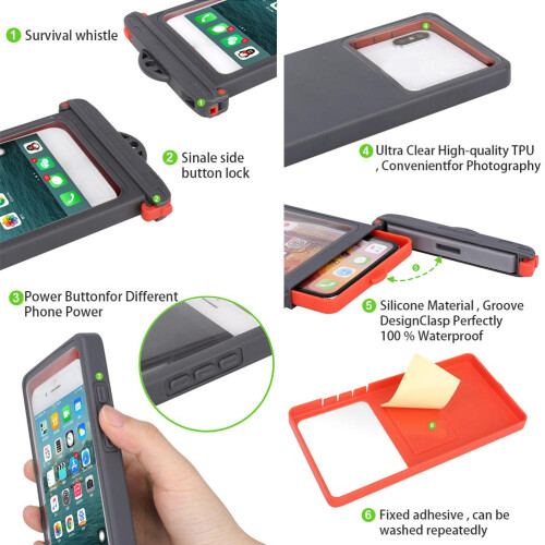 Etui étanche transparent 18.5*9*1.3cm pour iPhone 11 2