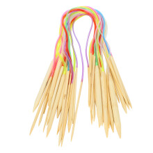 18Pcs Circular Needle DoublePointed Bamboo Color Tube Needlework Tool with Accessories Pack(60cm Accessories Pack )