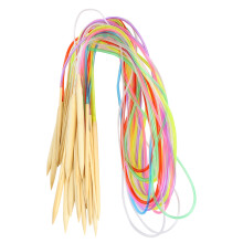 Rundstricknadeln mit Doppelspitze aus Bambus, flexible Röhrenverbindung, Strickwerkzeug+
