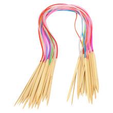 18Pcs Circular Needle DoublePointed Bamboo Color Tube Needlework Tool with Accessories Pack(80cm Accessories Pack )