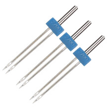 Langlebige Nähnadeln aus Edelstahl 3 Stück, Doppelnadeln für Stich & Haken 2 mm