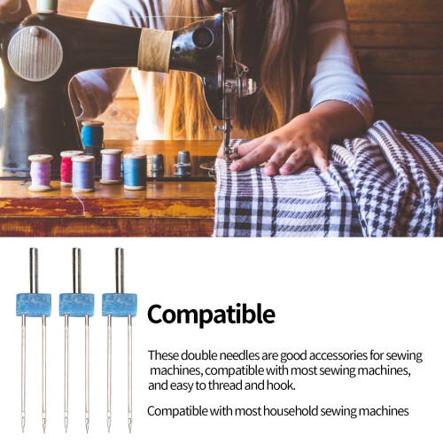 Ensemble de 3 épingles doubles 2/3/4 mm argenté 2