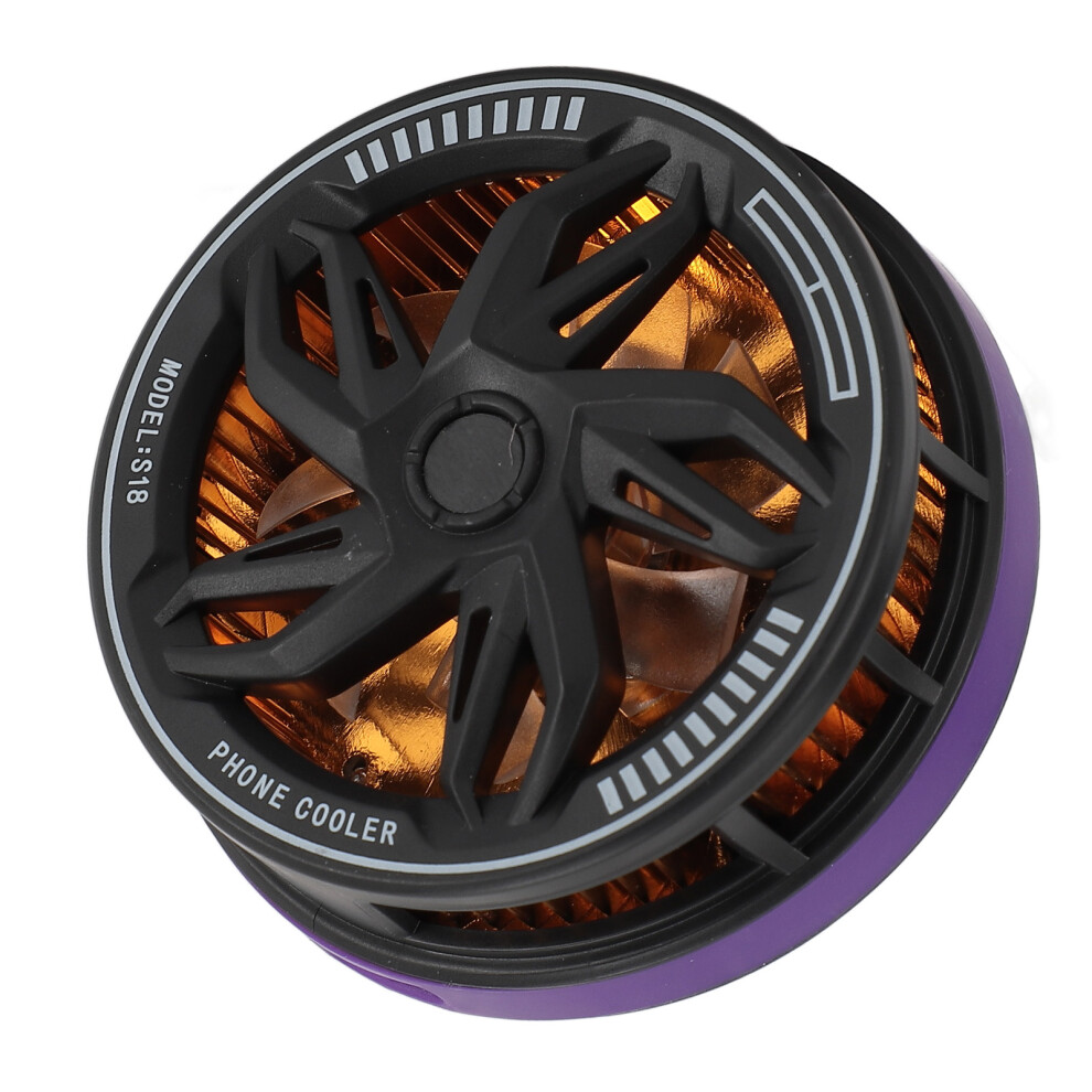 Phone Cooler 15W Magnetic Adsorption Quiet Portable Cell Phone Radiator Cooling Fan for Gaming Live Streaming Black