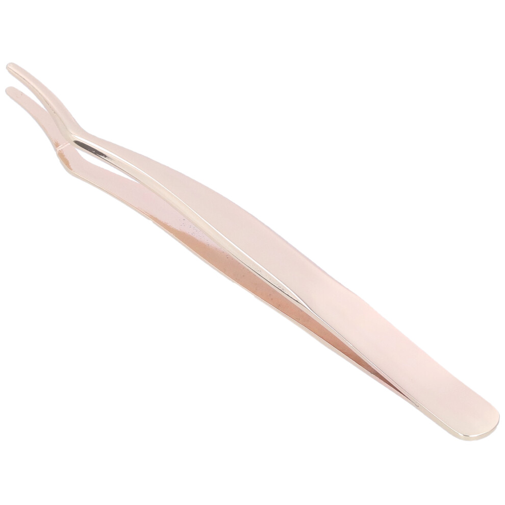 Eyelashes Tweezer False Lash Application Curved Stainless Steel Eyelash Extension Auxiliary ClipGold
