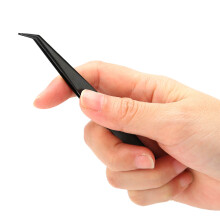 False Eyelash Applicator Professional Stainless Steel Curved Eyelashes Extension TweezerBlack