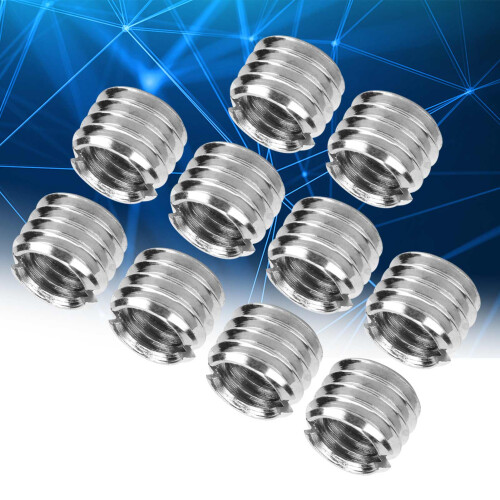 10 pièces d'inserts filetés 303SS M6/M8, 6.0mm, argent