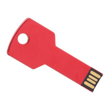 Clé USB en aluminium rouge en forme de clé, mémoire de 16 Go U-Disc