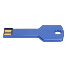 Chiavetta USB a forma di chiave da 64 GB in lega blu Plug&Play