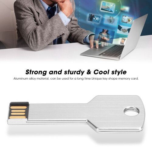 Clé USB en forme de clé 8 Go aluminium argenté PC 2