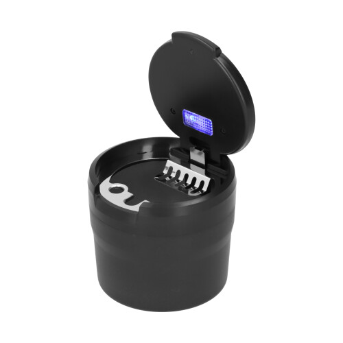 Edelstahl-Auto-Aschenbecher mit blauer LED-Leuchte, 76,8 mm 1