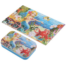 60 pièces puzzle dessin animé 22x13 cm boîte de rangement colorée