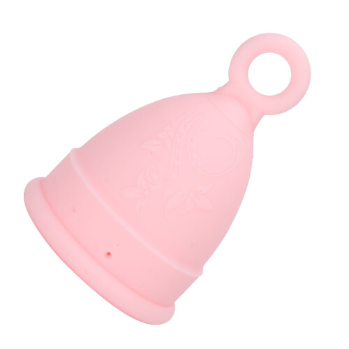 Rosa Silikon-Menstruationstasse 30 ml Wiederverwendbar Bequem, Größe L