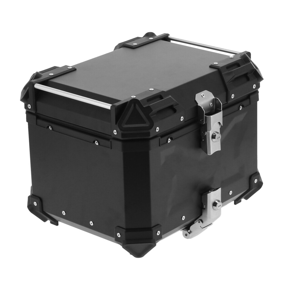 Universal 45L Motorcycle Adventure Aluminum Top Case Tail Box Luggage Black 9401322950720