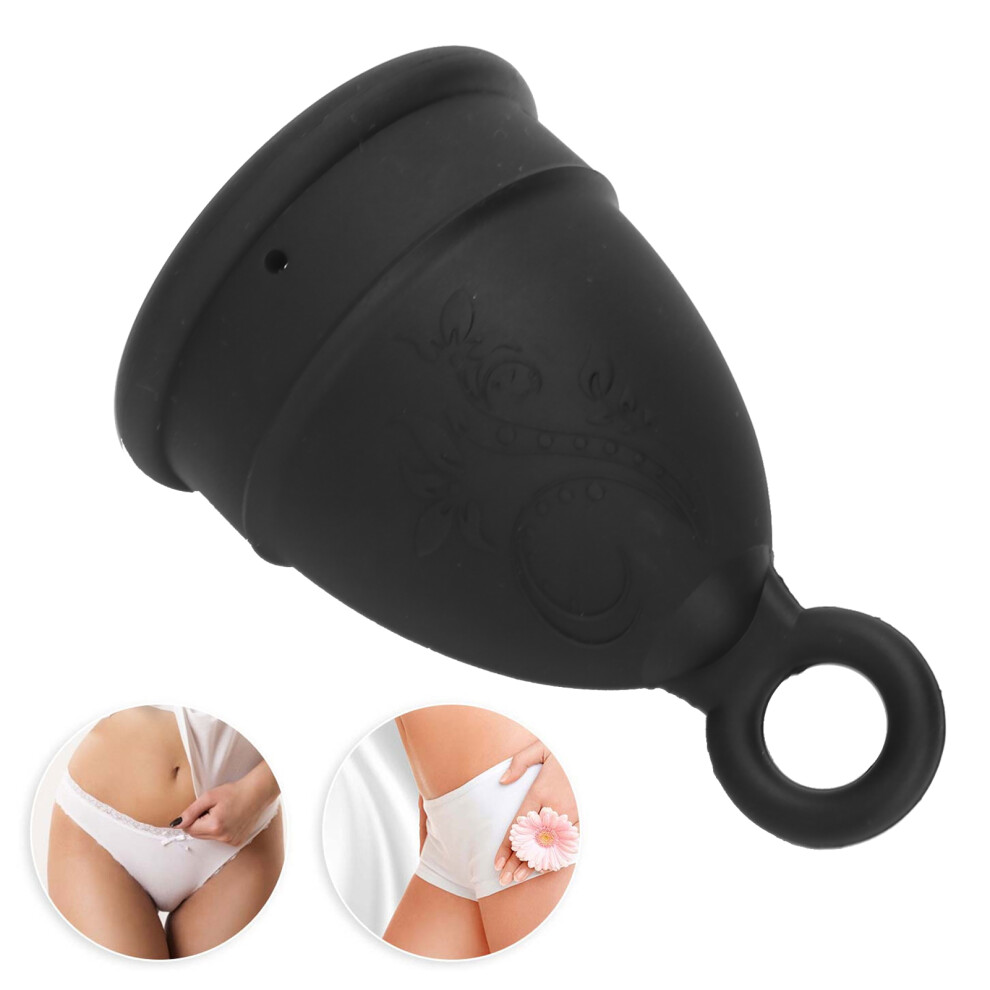 Silicone Menstrual Cup Women Soft Elastic Reusable Period Cup Female Body Care ToolBlack S