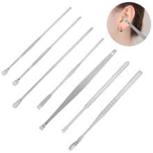 Ensemble nettoyeur de cire d'oreille à spirale en acier inoxydable – argent