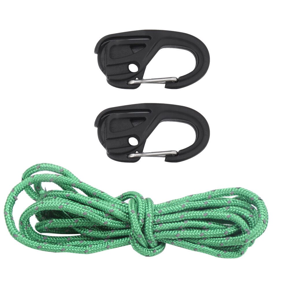2Pcs Rope Tightener Tensioner Rope Ratchet Tiedown Carabiner Hook Camping Tent Fastener 6941322957853
