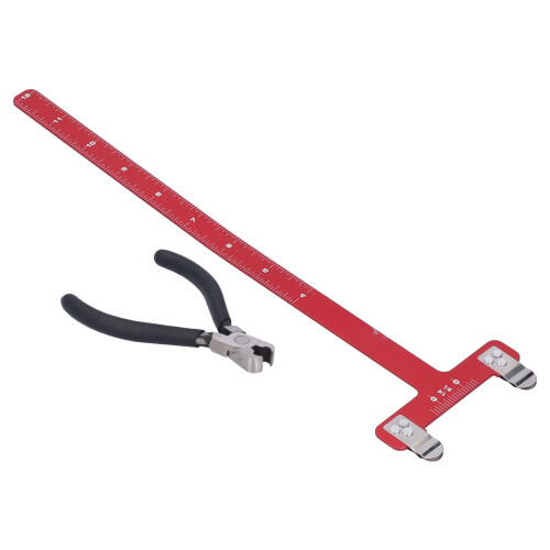 Archery Bow String Nocking Points Brass Buckle Clip Pliers T Shape Measurement Ruler Set