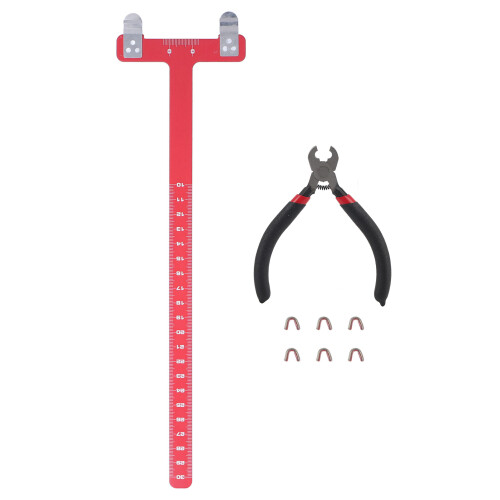 Archery Bow String Nocking Points Brass Buckle Clip Pliers T Shape Measurement Ruler Set 1