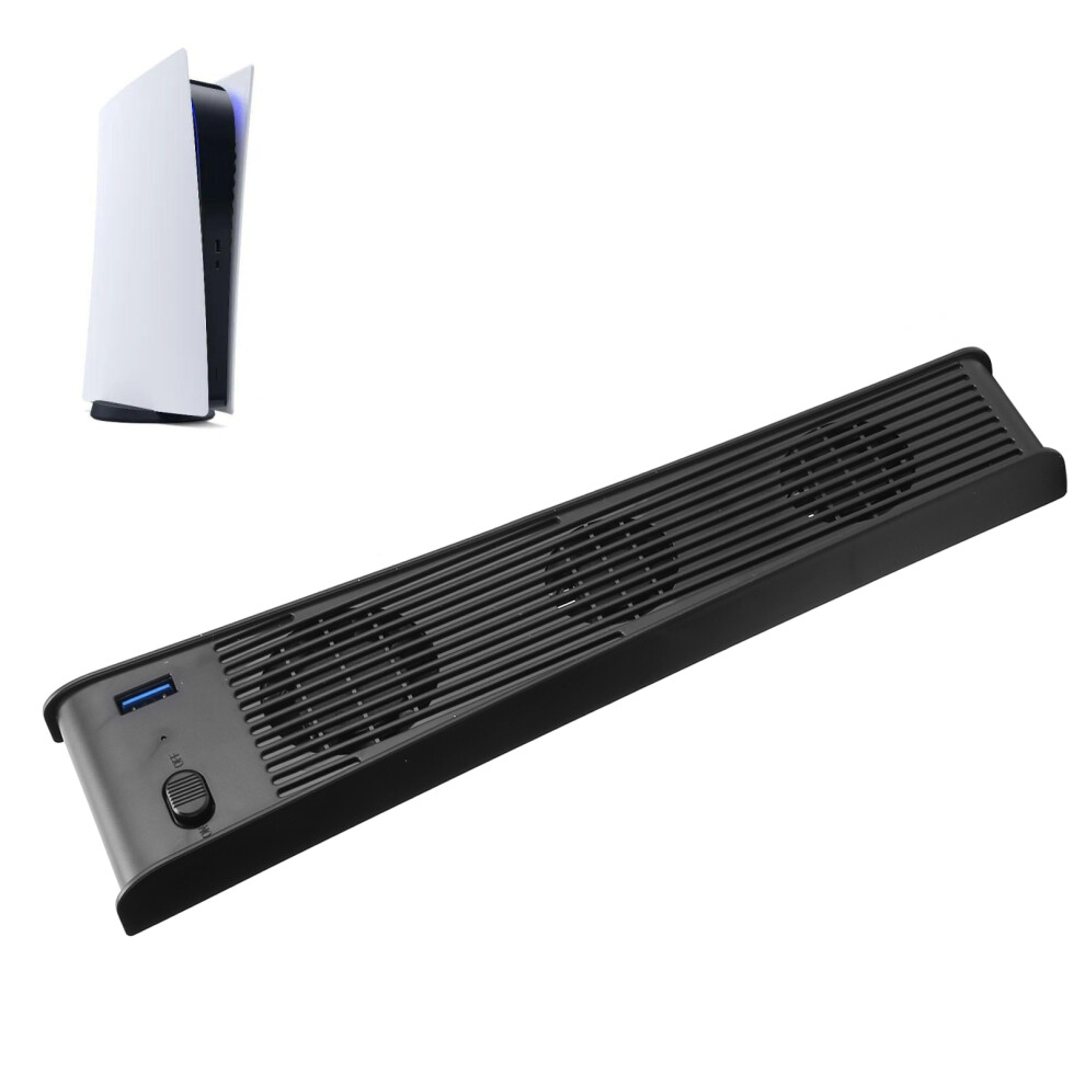 Game Console Cooling Fan For Ps5 Usb Cooler With 3 Fans For Ps5 De/Cdrom Game Host( ) Black 3541322959814
