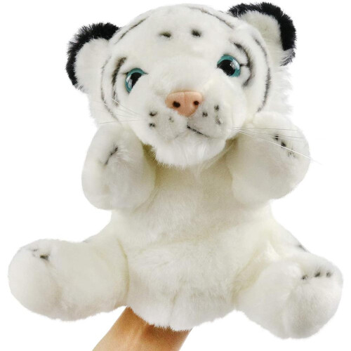 Marionnette à main tigre - 100% coton PP, blanc/jaune 1