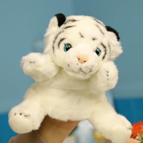 Marionnette à main tigre - 100% coton PP, blanc/jaune 2