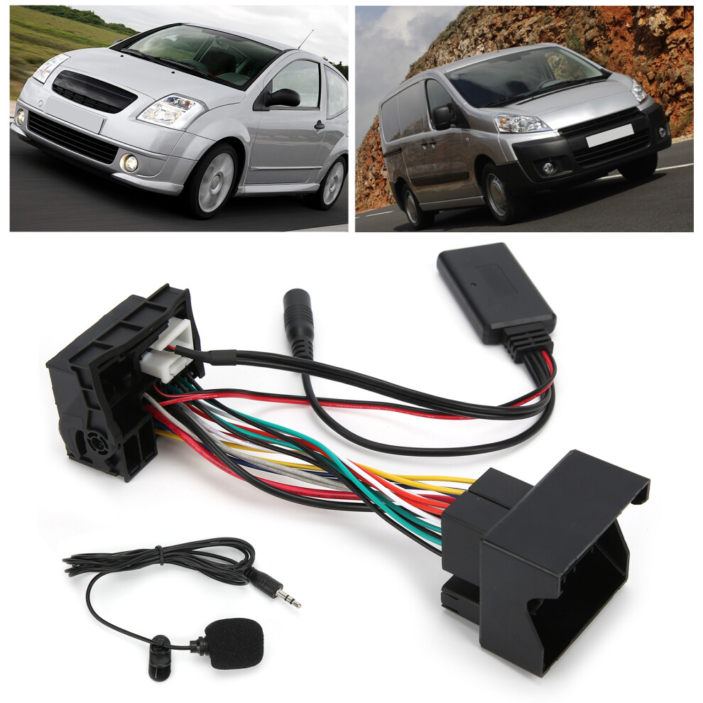 12Pin Bluetooth Aux-In Cable Stereo Audio Adapter With Microphone Fit For Peugeot 207 307 407 308 4901322962150