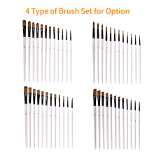 Set di 12 pennelli da pittura con setole in nylon - Bianco