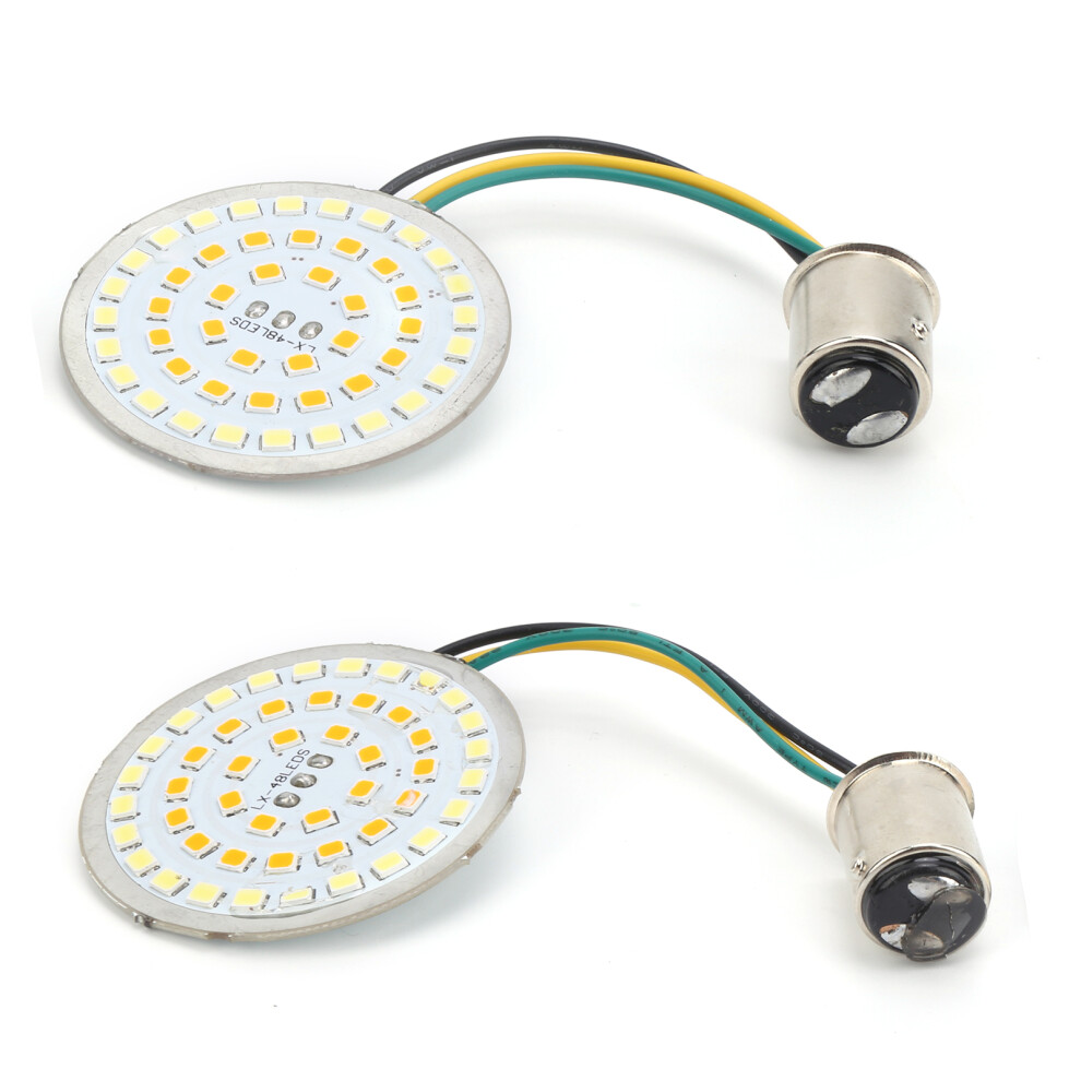 2pcs Motorcycle LED Turn Signal Indicator White Amber Light High Brightness Fit for Touring-image-OPC-PHW2JSK-NEW
