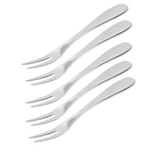 5 Stück Edelstahl-Dessertgabeln, 12cm, Silber, Mehrzweck