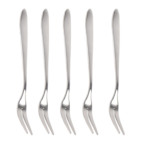 5Pcs Stainless Steel Fruit Fork MultiPurpose Dessert Fork with Handle for Party Kitchen 1
