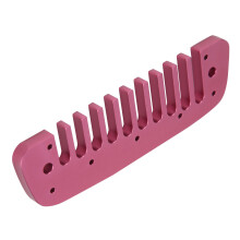 Pettine in alluminio colore rosa rossa con 10 fori 104x31,8x5,6 mm