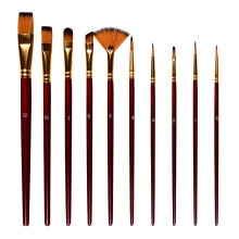 Set di 10 pennelli in nylon 17,4-19,7 cm Blu/Rosso/Nero