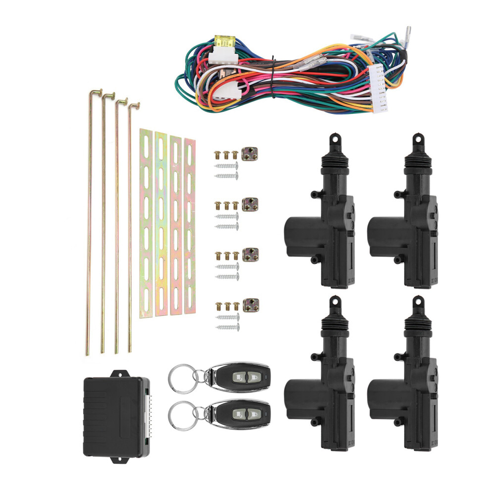 Central Lock Kit Remote Control Keyless Entry System 12V W/Led Indicator With 2 Controllers 9461322970715
