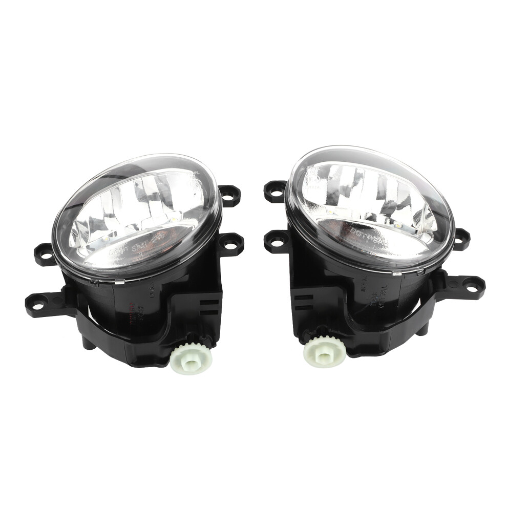 Pair Front Fog Lamp LED Foglight Clear Lens IP68 Water Resistant Universal Auto Driving Light