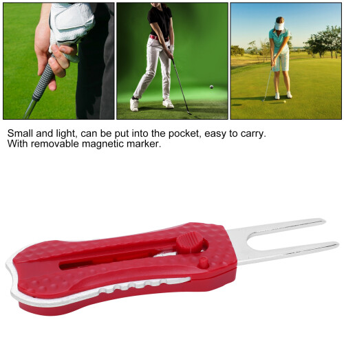 Modello Strumento per divot a forchetta da golf, Dimensione 12 cm, Rosso, 29 g 2