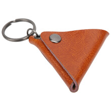 Étui porte-picks de guitare en cuir fendu 6,5 cm orange