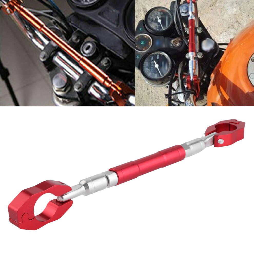 7/8In Motorcycle Handlebar Cross Bar Adjustable Strengthen Balance Lever Cnc Aluminum Alloy Universalred 4941322977969