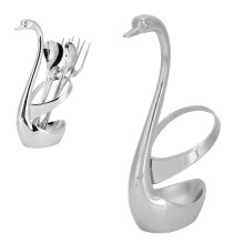 Swan porte-vaisselle en alliage de zinc argenté 15x7.5cm