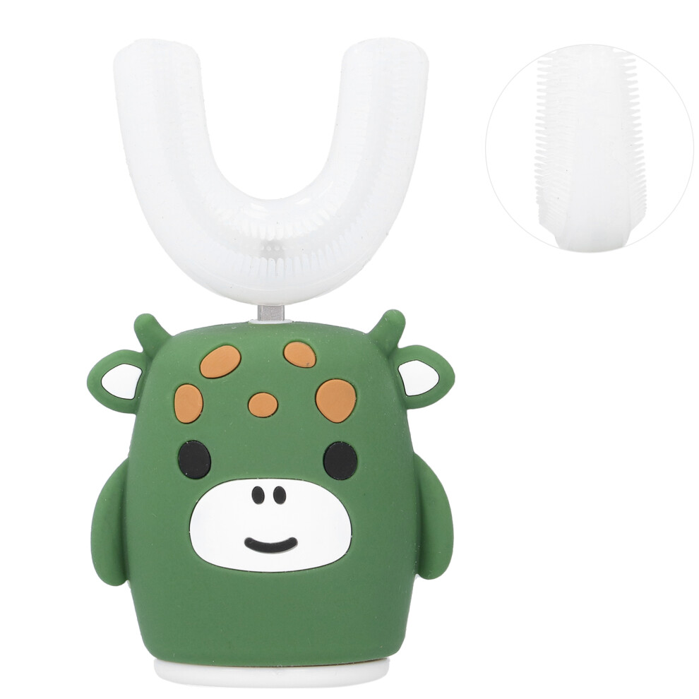 Children U shaped Toothbrush Kid Travel Portable Cartoon Cute Electric Toothbrush Green-image-OPC-PHW2M9S-NEW