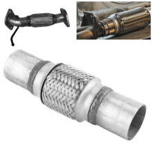 1.75x8in Exhaust Flex Pipe Stainless Steel Corrugated Flexible Joint Tube Universal Parts