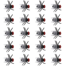 20 pièces de mouches artificielles en plastique jouet 1,5 1,7 0,5 cm