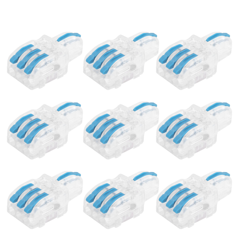 20Pcs Spl Wire Connector 1 In 3 Out Press Type Splitter T-Type Conductor Terminal Block(Blue ) 5011322986007