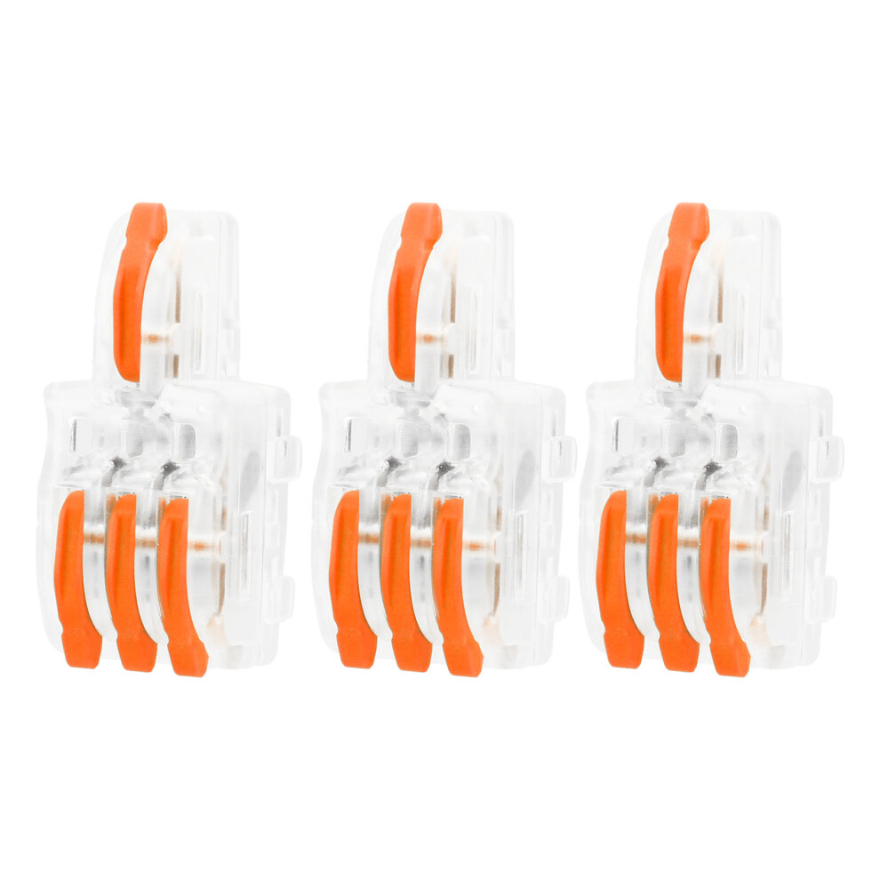 20Pcs Spl Wire Connector 1 In 3 Out Press Type Splitter T-Type Conductor Terminal Block(Orange ) 9371322986039