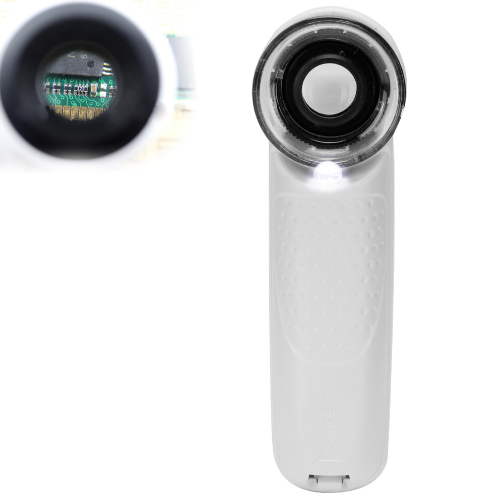 45X Handheld Magnifying Glass Battery Powered LED Magnifier for Jewelry Identification
