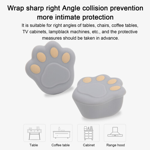 Protecteurs d'angle en silicone gris, en forme de dessin animé 2
